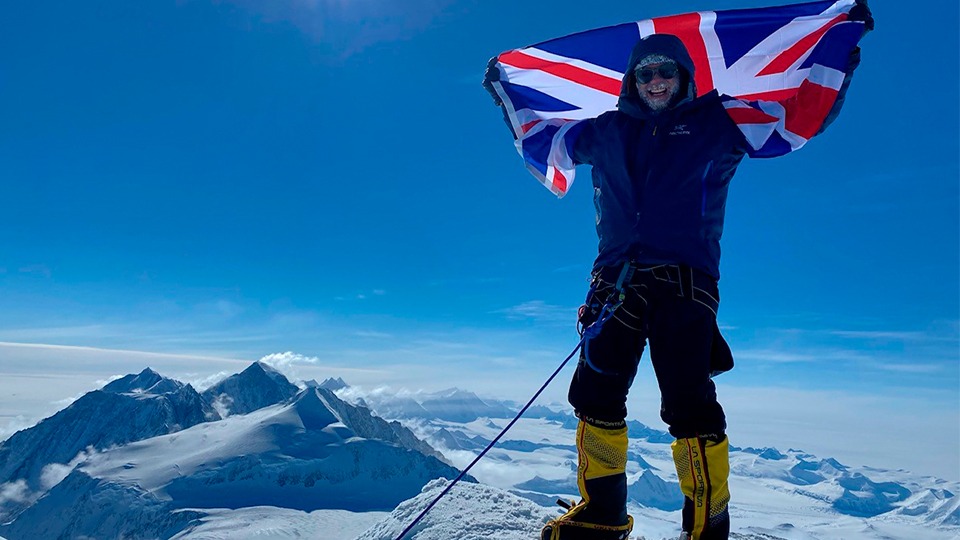 Nick Hateley Mount Vinson summit spring 2020